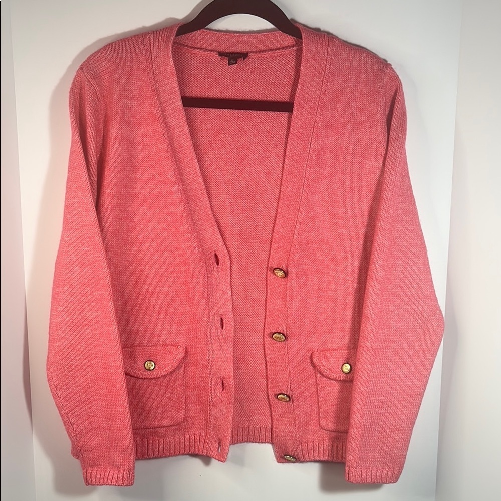Talbots Coral Button-Up Cardigan - Picture 12 of 12